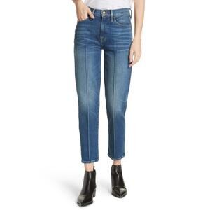 Frame Denim Woman's Blue Le High Pintucked Straight Jean Size 24